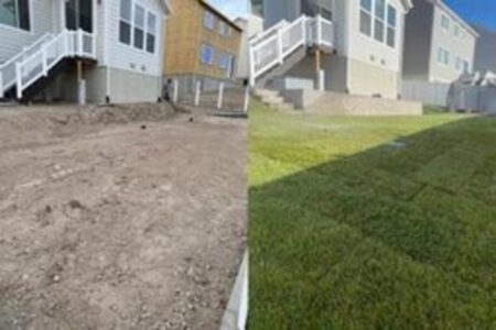 Sprinkler Systems in backyard put in by Valley Vista Scapes