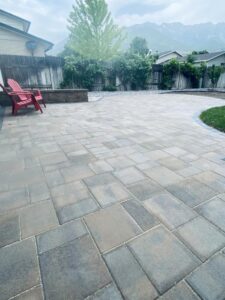 backyard stone patio